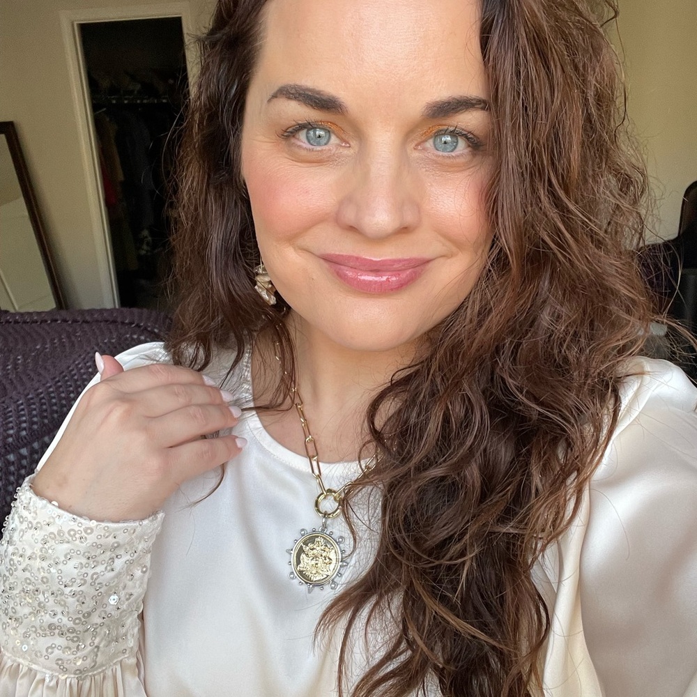 Elegant Cream Blouse with Sequin Details